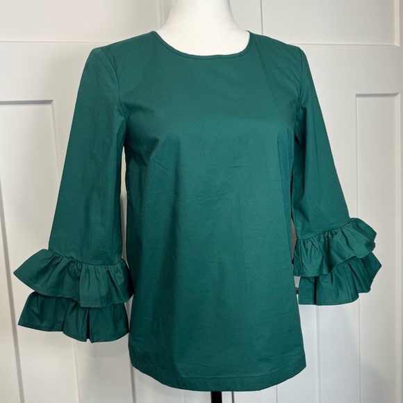 J. Crew Ruffle Sleeve Top - Picture 1 of 6
